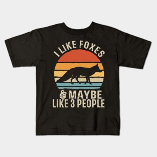 I Like Foxes Retro Kids T-Shirt